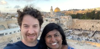 Joel and Nilmini Rubin during their July 2022 trip to Israel