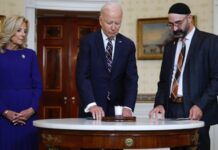 Biden Lights Oct. 7 Yahrzeit Candle