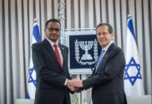 Somaliland to Establish Embassy in Jerusalem Israeli President Isaac Herzog welcomes Somaliland’s first ambassador to Israel, Mohamed Hagi, during a ceremony at the President’s Residence in Jerusalem, May 18, 2026.