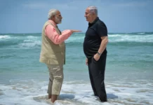 Opinion: Israel, India and Japan Should Think Trilateral Israeli Prime Minister Benjamin Netanyahu and Prime Minister of India Narendra Modi visit the water desalination plant at Olga beach, on July 6, 2017.