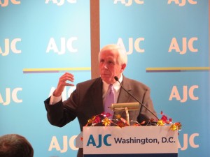 Rep. Frank Wolf (R-Va.) speaks at the America’s Table lunch sponsored by the AJC Photo courtesy of AJC