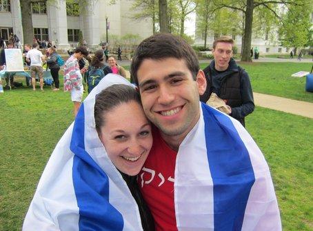 Risa Lazaroff and Aaron Stein are conspicuously pro-Israel at American University. Courtesy American University Students for Israel 