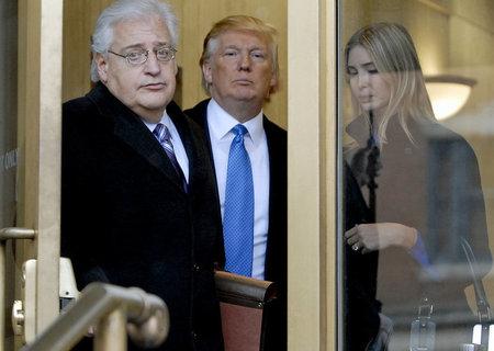 Billionaire real estate developer Donald J. Trump, center, his daughter Ivanka Trump, right, and attorney David Friedman exit U.S. Bankruptcy Court in Camden, New Jersey, U.S., on Thursday, Feb. 25, 2010. Trump said he switched sides in the court battle over three bankrupt Atlantic City casinos that bear his name because he concluded he was losing to noteholders led by Avenue Capital Group's Marc Lasry. A judge will determine whether rival billionaire Carl Icahn or the noteholders and Trump will control the casinos. Photographer: Bradley C. Bower/Bloomberg via Getty Images