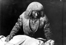 German actor and director Paul Wegener appears in “The Golem,” a 1920 silent movie adaptation of the mystical Jewish tale about an inanimate creature brought to life.