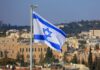 Flag of Israel in Jerusalem.
