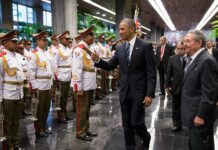 President Barack Obama and Cuban President Raúl Castro at the Palace of the Revolution in Havana, Cuba, on March 21, 2016.